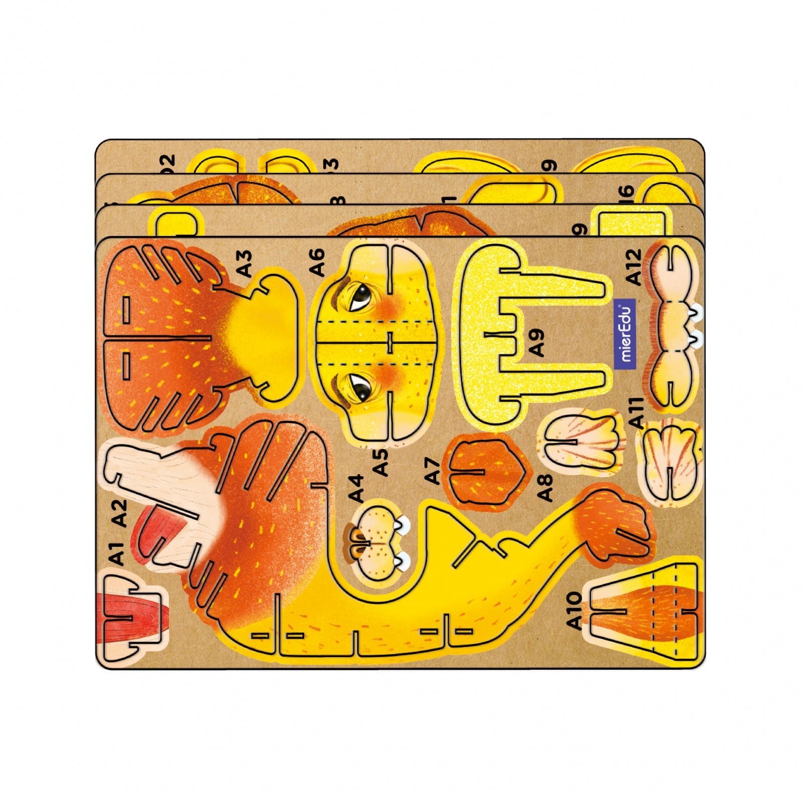 Puzzle 3D cu sunete - Leu, Build n Sound - mierEdu - Publisol.ro