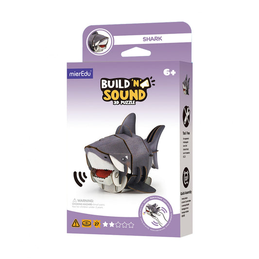 Puzzle 3D cu sunete - Rechin, Build n Sound - mierEdu - Publisol.ro