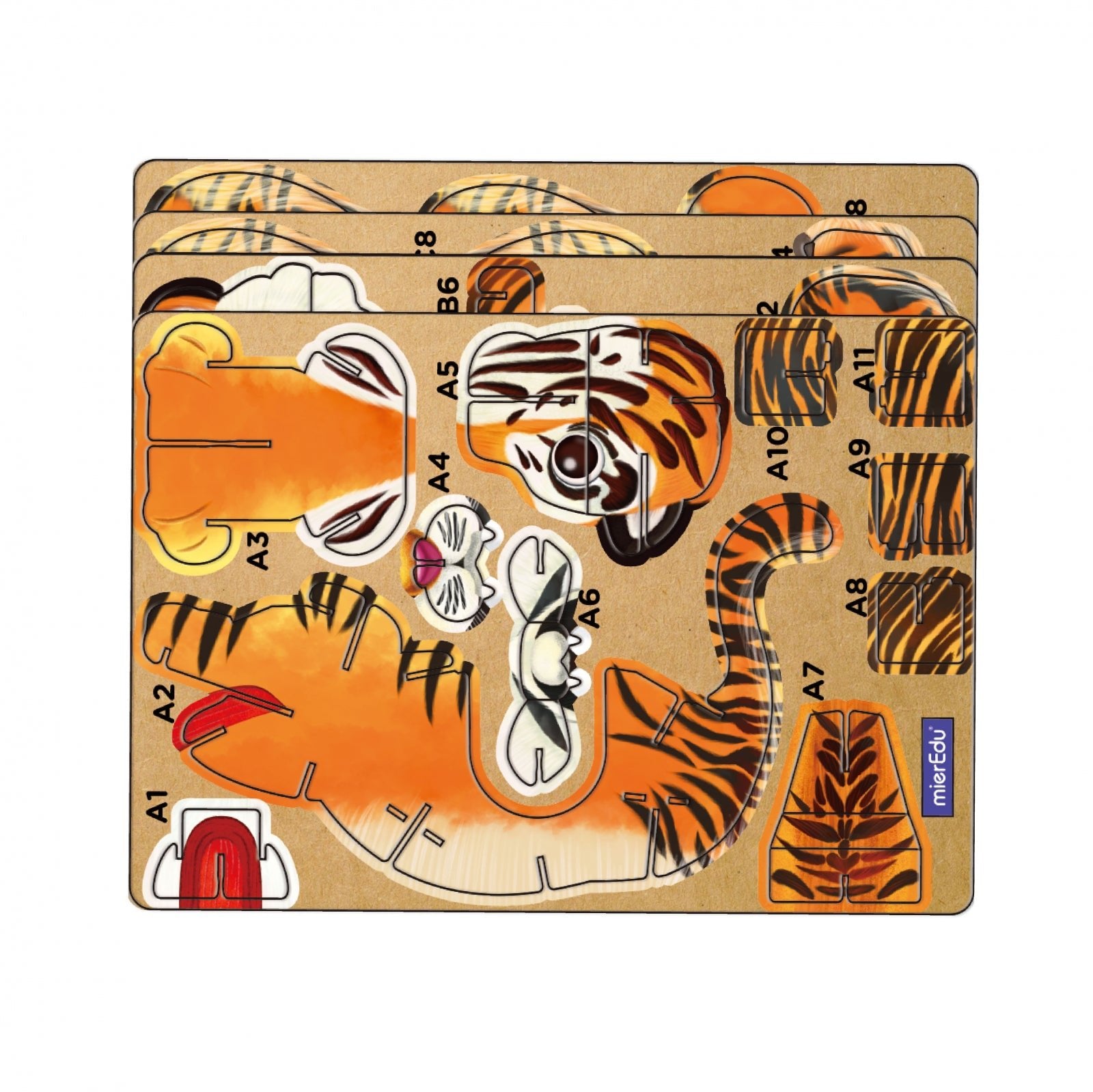Puzzle 3D cu sunete - Tigru, Build n Sound - mierEdu - Publisol.ro