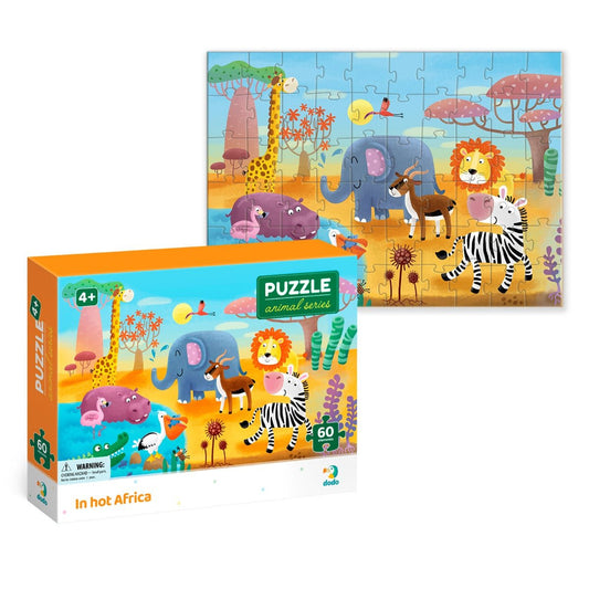 Puzzle 60 de piese, Animale din Africa, Dodo Toys - Publisol.ro