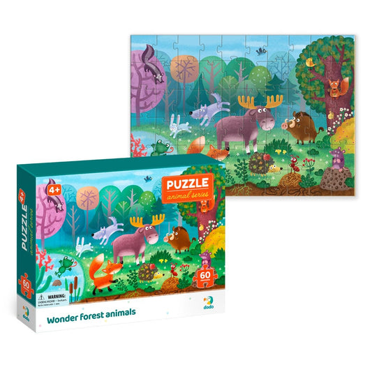 Puzzle 60 de piese, Animalele din Padurea Minunata, Dodo Toys - Publisol.ro