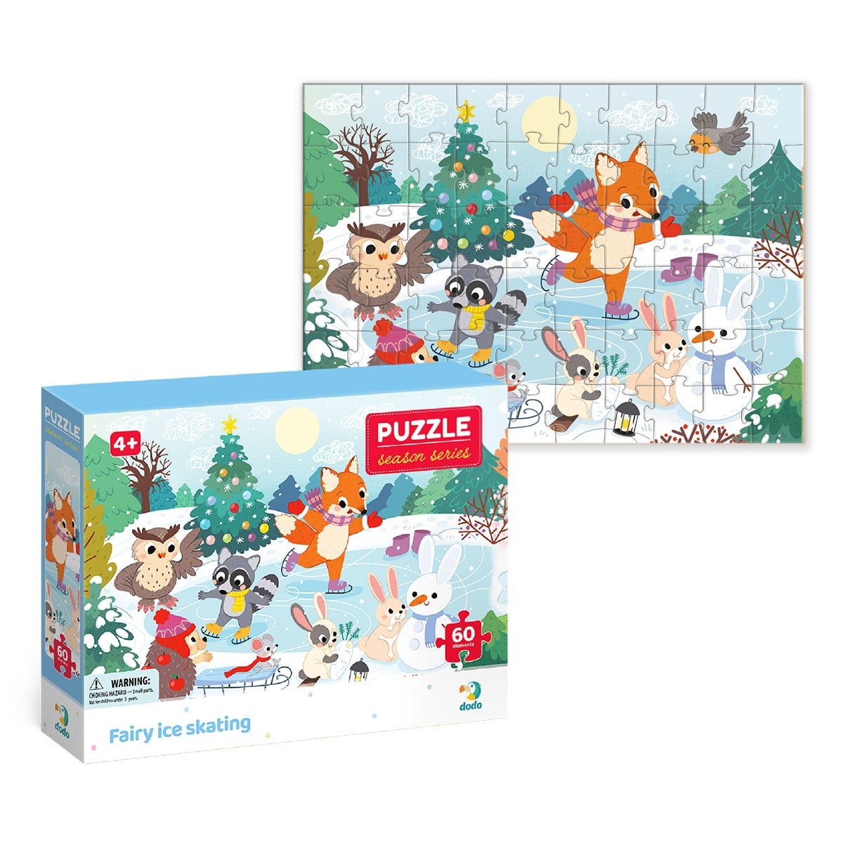 Puzzle 60 de piese, Iarna in padure, Dodo Toys - Publisol.ro