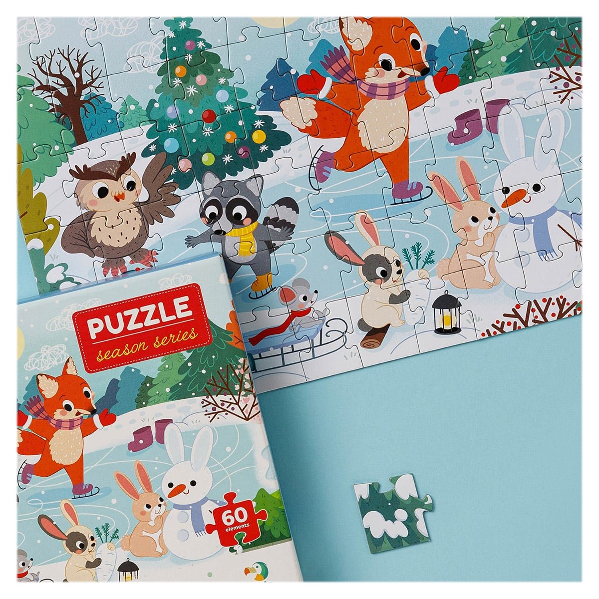 Puzzle 60 de piese, Iarna in padure, Dodo Toys - Publisol.ro