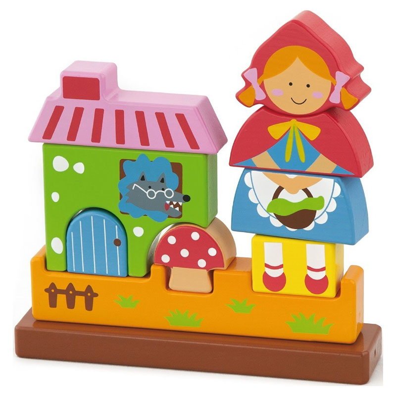 Puzzle blocuri magnetice Scufita Rosie, Viga Toys - Publisol.ro