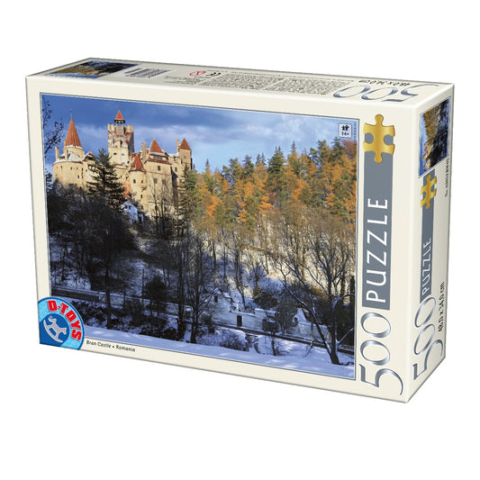 Puzzle Castelul Bran Iarna - Puzzle 500 piese, D - Toys - Publisol.ro