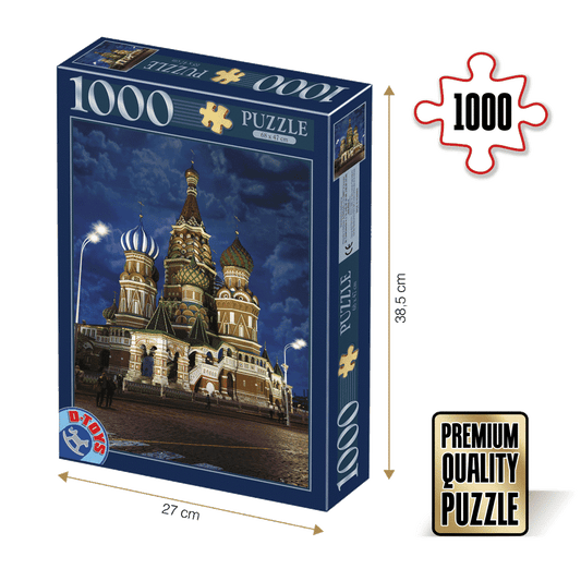 Puzzle Catedrala Sfantul Vasile din Moscova - Puzzle adulti 1000 piese - Peisaje de Noapte, D - Toys - Publisol.ro