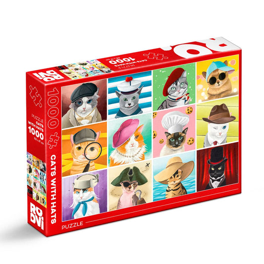 Puzzle Cats with Hats - Puzzle adulti 1000 piese, D - Toys - Publisol.ro