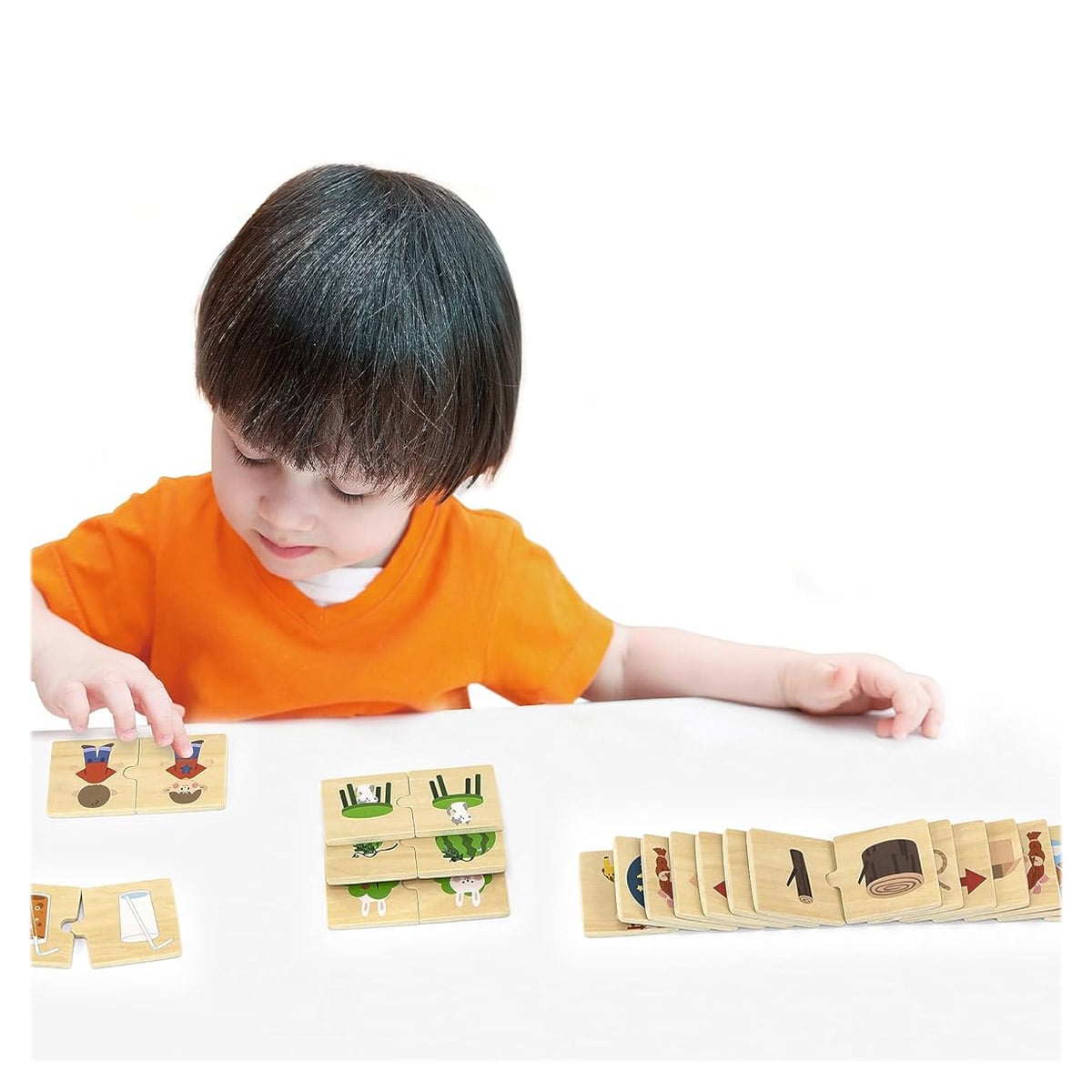 Puzzle de asociere din lemn, Opozitii, Viga Toys - Publisol.ro