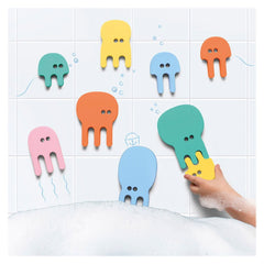 Puzzle de baie, set 10 piese, Meduze colorate, Quut Toys - Publisol.ro