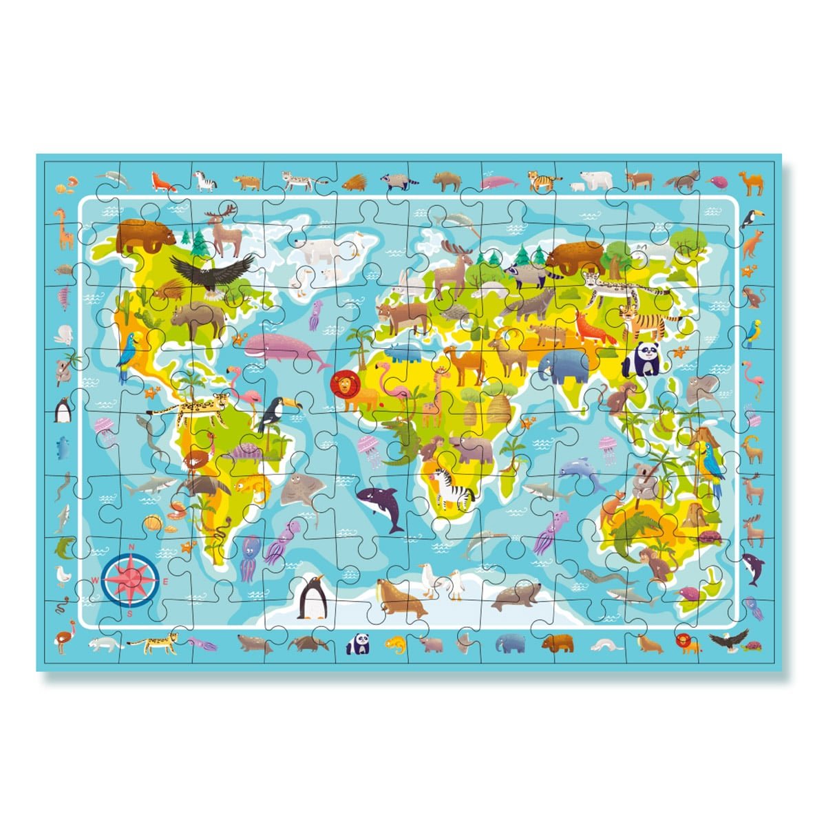 Puzzle de observare, Animalele lumii, 80 piese, Dodo Toys - Publisol.ro