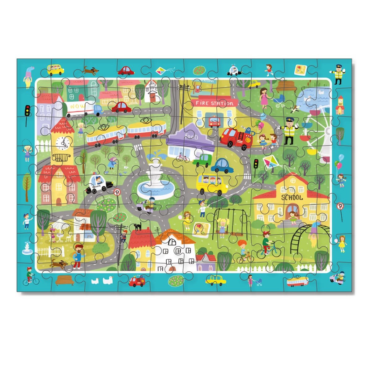 Puzzle de observare, City life, 80 piese, Dodo Toys - Publisol.ro