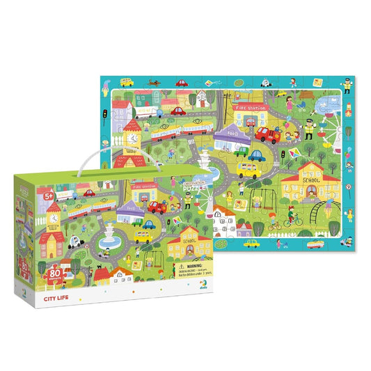 Puzzle de observare, City life, 80 piese, Dodo Toys - Publisol.ro