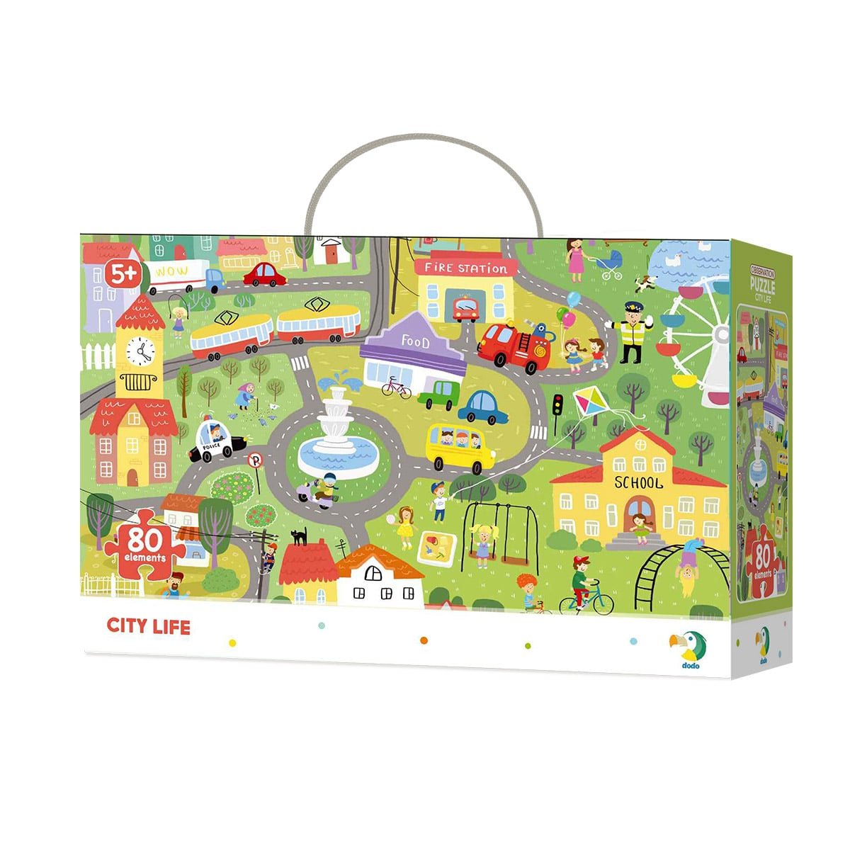 Puzzle de observare, City life, 80 piese, Dodo Toys - Publisol.ro