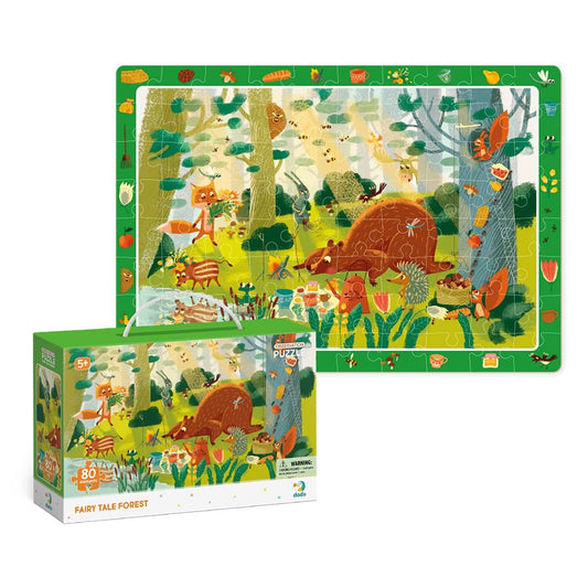 Puzzle de observare, Padurea fermecata, 80 piese, Dodo Toys - Publisol.ro