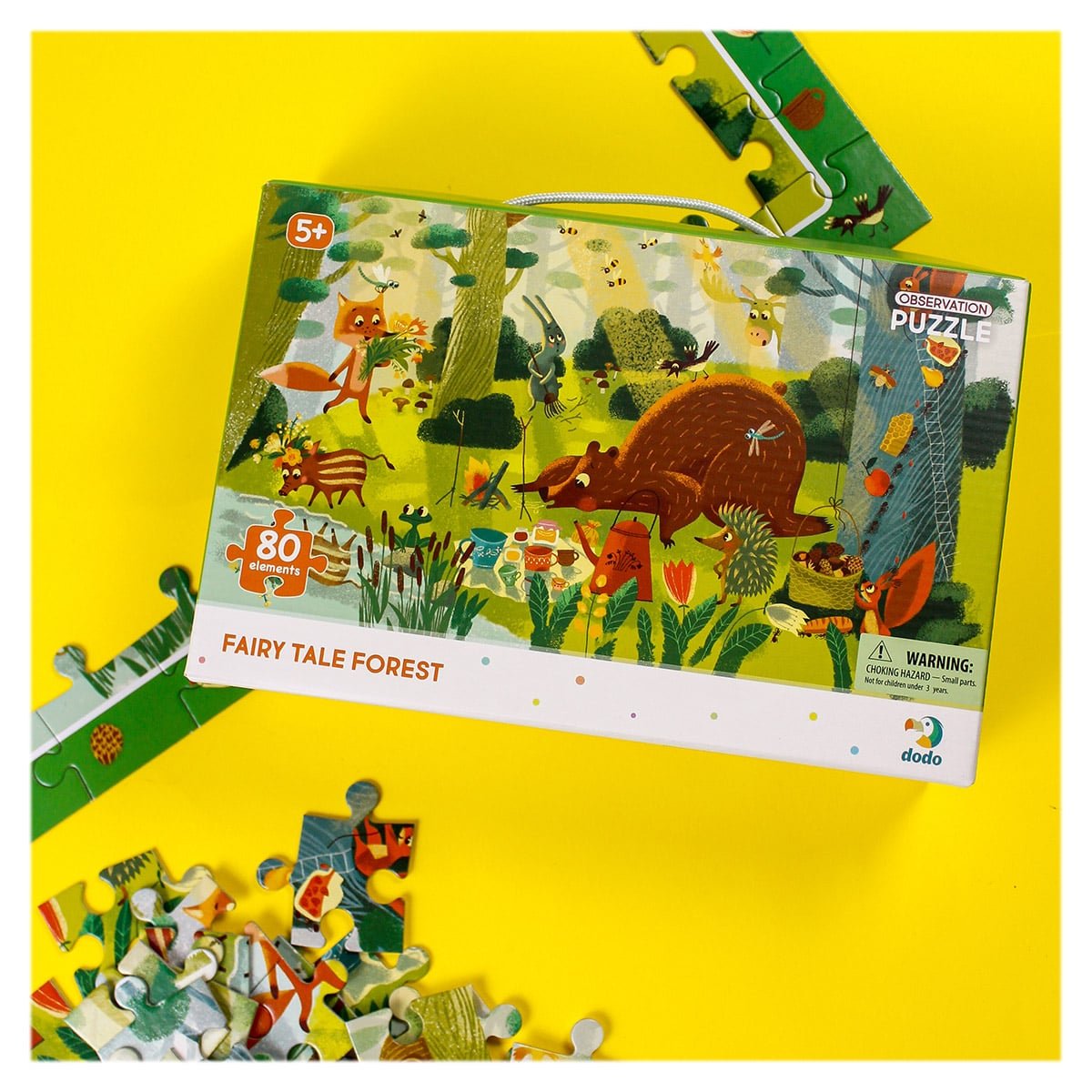 Puzzle de observare, Padurea fermecata, 80 piese, Dodo Toys - Publisol.ro