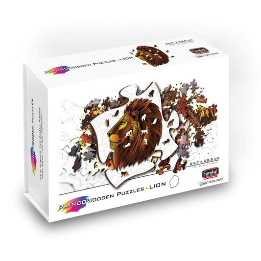 Puzzle din lemn multicolorat - Leu, 121 piese, Eureka! - Publisol.ro