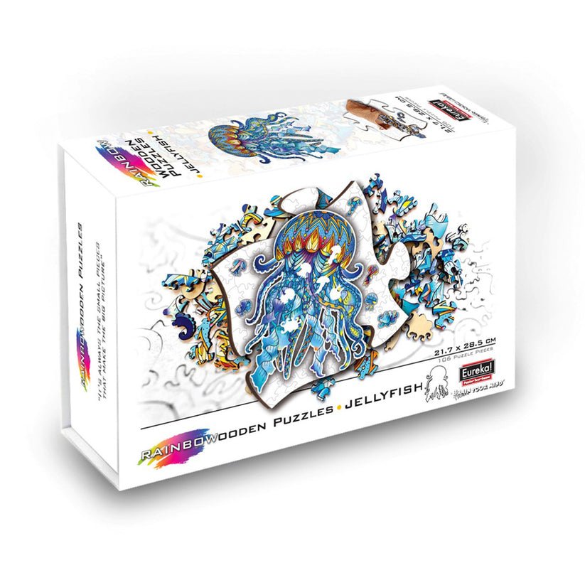 Puzzle din lemn multicolorat - Meduza, 106 piese, Eureka! - Publisol.ro