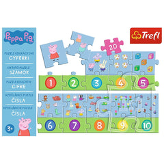Puzzle educational 20 piese numere peppa pig, Trefl - Publisol.ro
