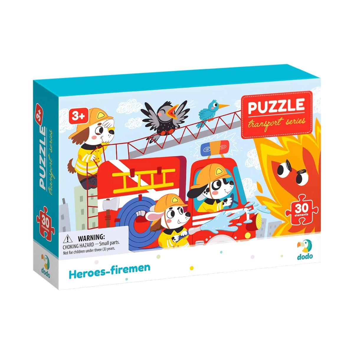 Puzzle educativ, Eroii pompieri, 30 piese, Dodo Toys - Publisol.ro