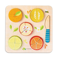 Puzzle educativ Fractionarea fructelor, din lemn premium - Citrus Fractions - Tender Leaf Toys - Publisol.ro