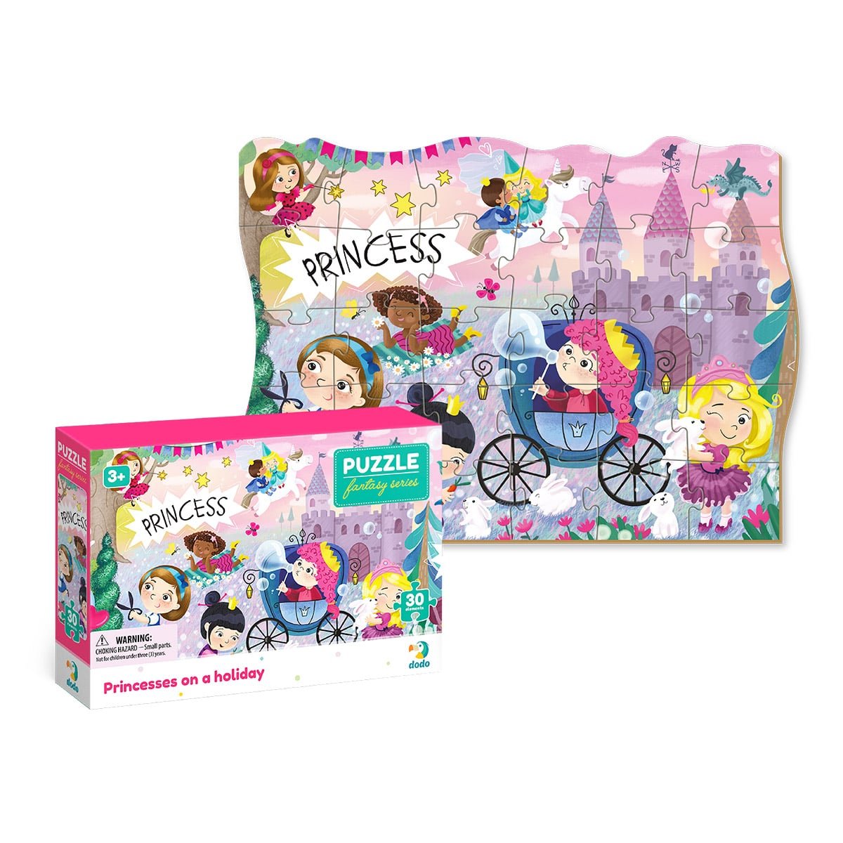 Puzzle educativ, Printesele in vacanta, 30 piese, Dodo Toys - Publisol.ro