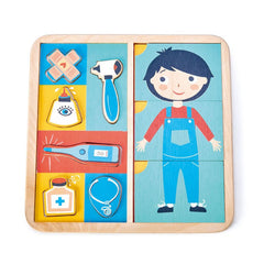 Puzzle educativ Sa învatam corpul uman, din lemn premium - Ouch Puzzle - Tender Leaf Toys - Publisol.ro