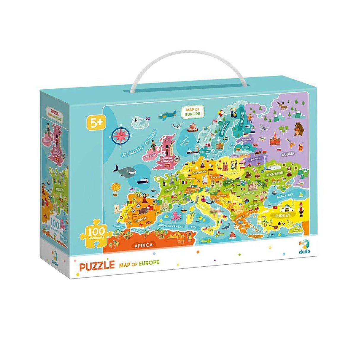 Puzzle Harta Europei, 100 piese, Dodo Toys - Publisol.ro