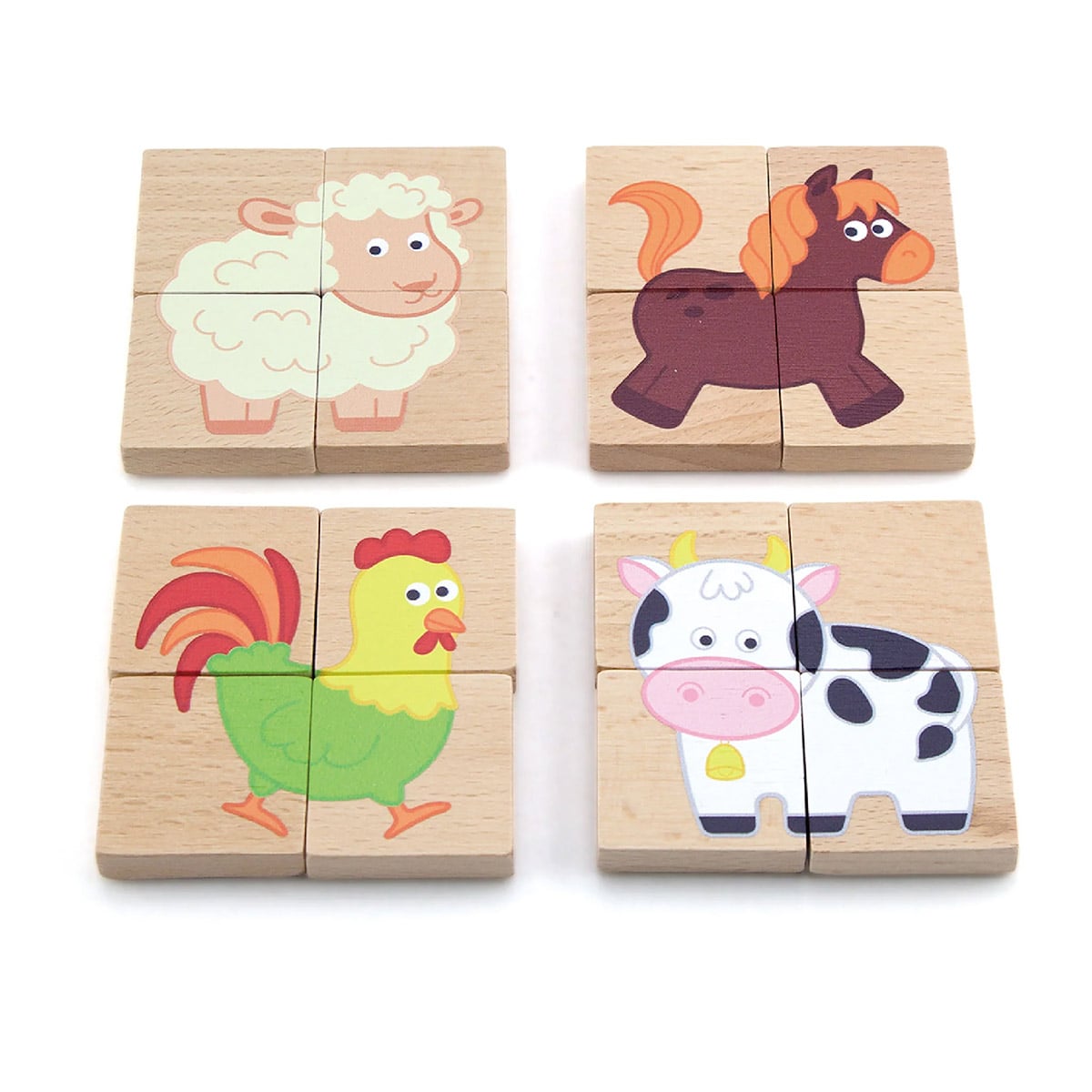 Puzzle magnetic din lemn, Animale, Viga Toys - Publisol.ro