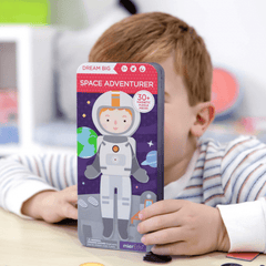 Puzzle magnetic in cutie metalica, joc de potrivire si asociere - Aventurierii Spatiului - mierEdu - Publisol.ro