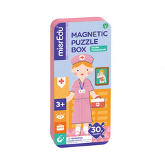 Puzzle magnetic in cutie metalica, joc de potrivire si asociere - Doctor - mierEdu