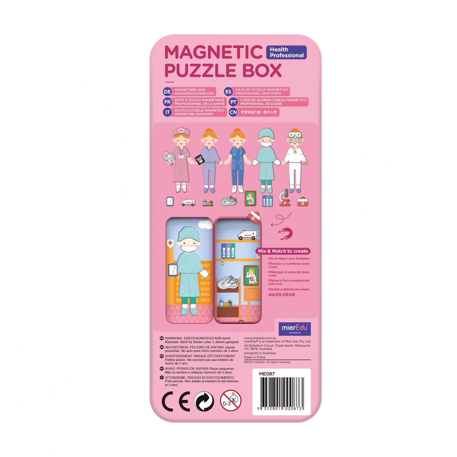 Puzzle magnetic in cutie metalica, joc de potrivire si asociere - Doctor - mierEdu - Publisol.ro