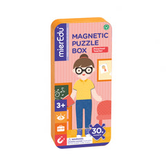Puzzle magnetic in cutie metalica, joc de potrivire si asociere - Educatoare - mierEdu