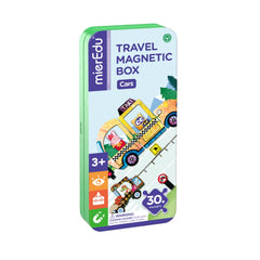 Puzzle magnetic in cutie metalica, joc de potrivire si asociere - Masini - mierEdu - Publisol.ro