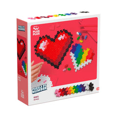 Puzzle pe numere Plus - Plus, 250 piese, Inimi - Plus Plus - Publisol.ro