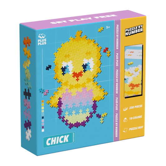 Puzzle pe numere Plus - Plus, 250 piese, Pui - Plus Plus - Publisol.ro