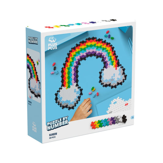 Puzzle pe numere Plus - Plus, 500 piese, Curcubeu - Plus Plus - Publisol.ro