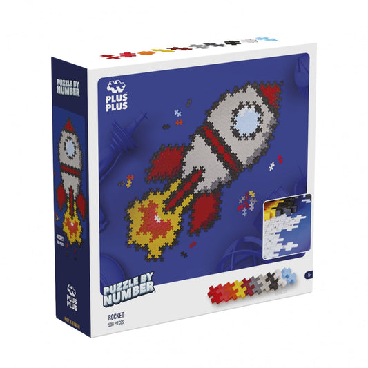 Puzzle pe numere Plus - Plus, 500 piese, Racheta - Plus Plus - Publisol.ro