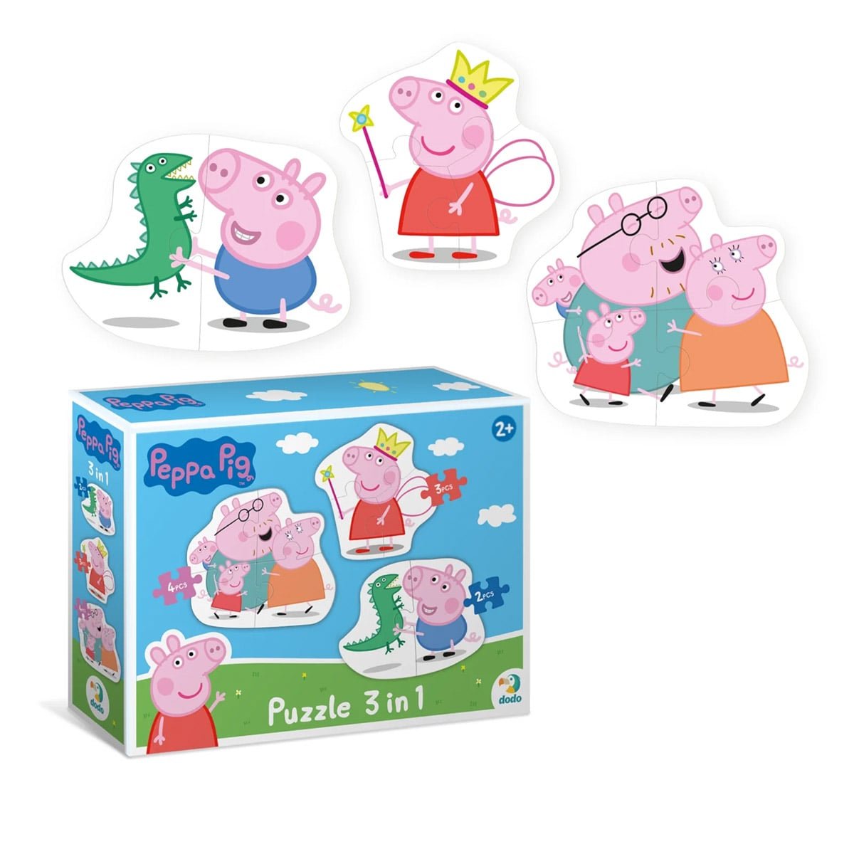 Puzzle Peppa Pig, 3 in 1, Dodo Toys - Publisol.ro