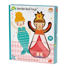 Puzzle printesa si sirena, din lemn premium - Princesses and Mermaids - 16 piese - Tender Leaf Toys - Publisol.ro