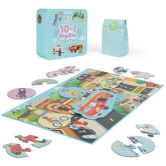 Puzzle progresiv Toddler 10 in 1, Boppi - Vehicule - boppi - Publisol.ro