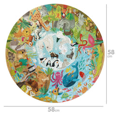 Puzzle rotund, 150 piese, Boppi - Animale din intreaga lume - boppi