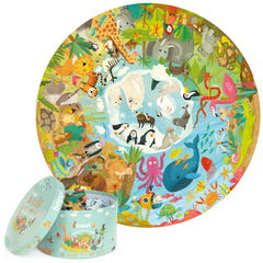 Puzzle rotund, 150 piese, Boppi - Animale din intreaga lume - boppi