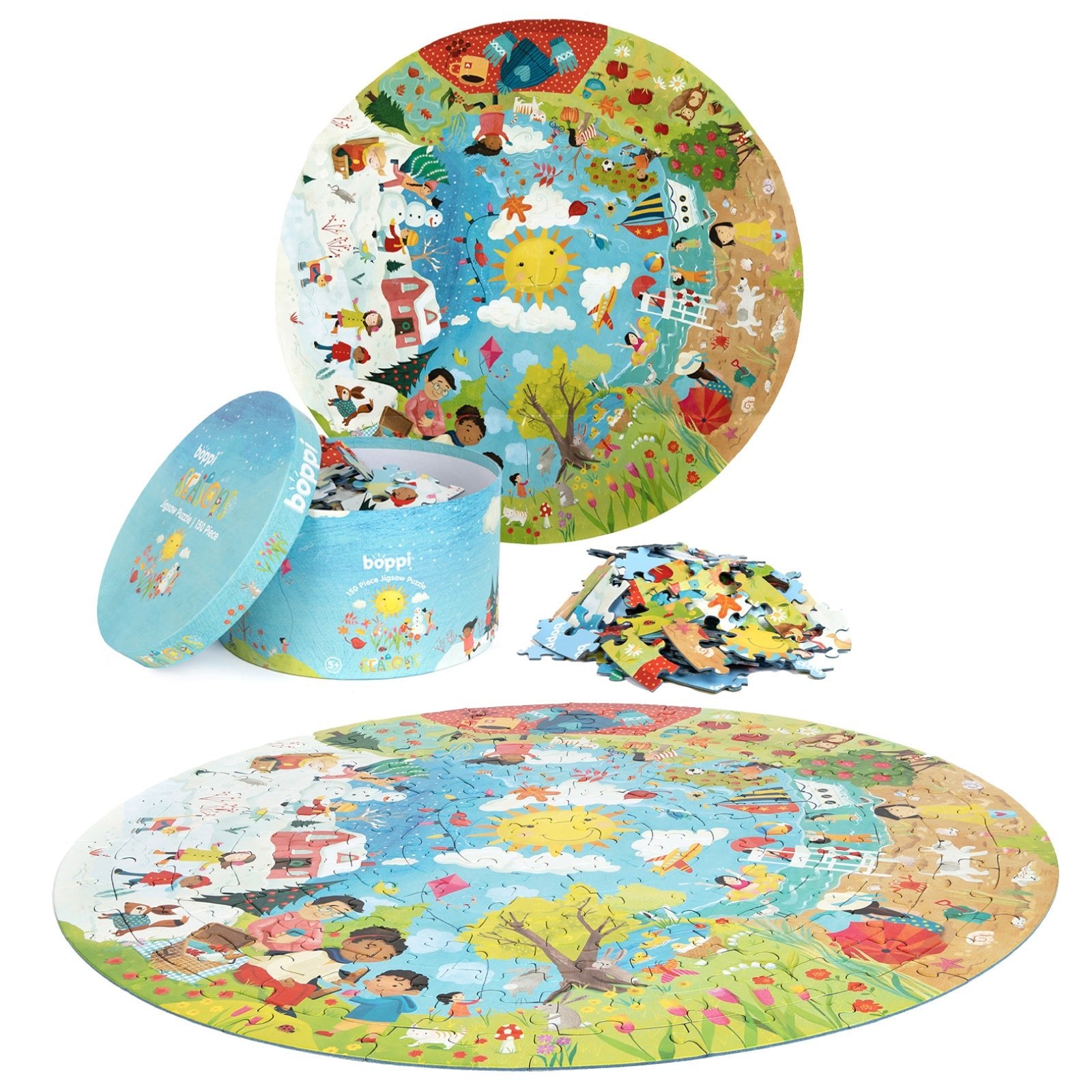 Puzzle rotund, 150 piese, Boppi - Anotimpuri - boppi - Publisol.ro