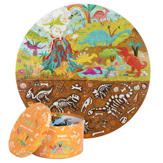 Puzzle rotund, 150 piese, Boppi - Dinozauri - boppi