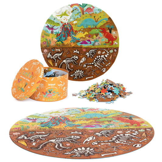 Puzzle rotund, 150 piese, Boppi - Dinozauri - boppi