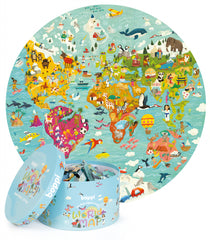Puzzle rotund, 150 piese, Boppi - Harta Lumii - boppi