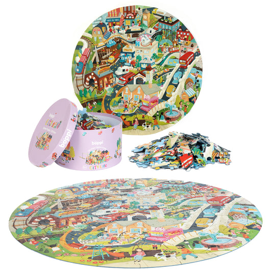 Puzzle rotund, 150 piese, Boppi - Orasul - boppi