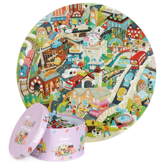 Puzzle rotund, 150 piese, Boppi - Orasul - boppi
