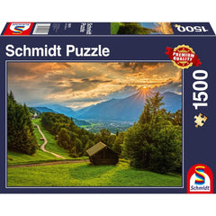 Puzzle Schmidt: Apus de soare peste Wamberg, 1500 piese, Schmidt - Publisol.ro