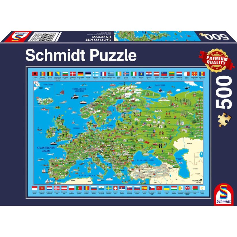 Puzzle Schmidt: Descopera Europa, 500 piese, Schmidt - Publisol.ro
